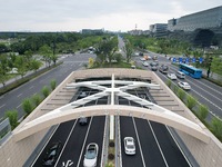 Vehicles are passing through the Wenyi West Road tunnel in Hangzhou, China, on June 18, 2024. (