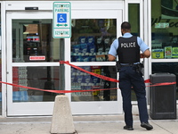 A 48-year-old male is walking into a Jewel Osco for help after being shot in an alley in Chicago, Illinois, United States, on June 18, 2024....