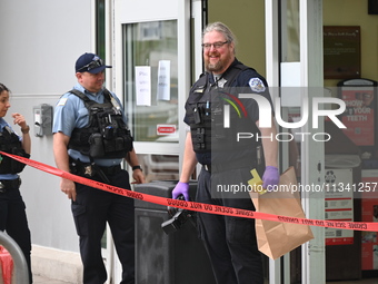 The police are taking out evidence bags at Jewel Osco where the victim who was shot is walking in for help. A 48-year-old male is in critica...