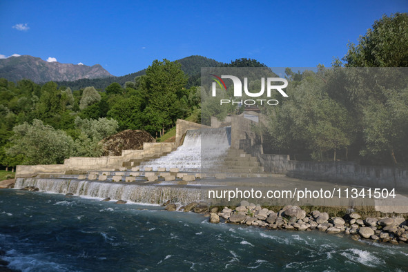 A general view is showing Barwalla waterfall in Kangan, about 70kms from Srinagar, on June 18, 2024. 