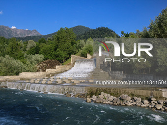 A general view is showing Barwalla waterfall in Kangan, about 70kms from Srinagar, on June 18, 2024. (