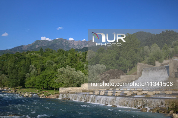 A general view is showing Barwalla waterfall in Kangan, about 70kms from Srinagar, on June 18, 2024. 