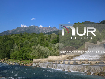 A general view is showing Barwalla waterfall in Kangan, about 70kms from Srinagar, on June 18, 2024. (