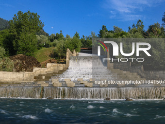 A general view is showing Barwalla waterfall in Kangan, about 70kms from Srinagar, on June 18, 2024. (