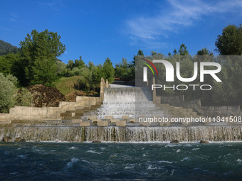 A general view is showing Barwalla waterfall in Kangan, about 70kms from Srinagar, on June 18, 2024. (