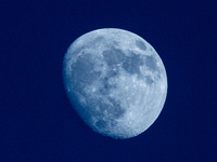 The Waxing Gibbous Moon (Illumination: 87%) is seen in Lecce, Italy, on June 17, 2024. (