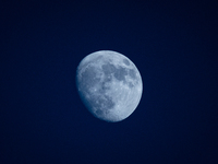 The Waxing Gibbous Moon (Illumination: 87%) is seen in Lecce, Italy, on June 17, 2024. (