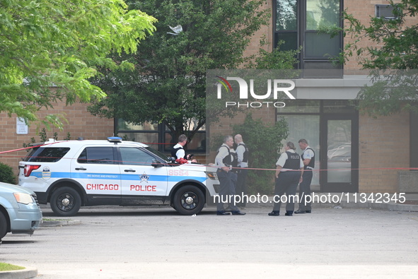 Chicago police are investigating the crime scene where a 7-year-old boy is being shot and killed on the 2200 block of West Jackson Boulevard...