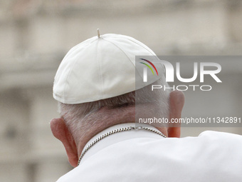 Pope Francis is arriving to lead the weekly general audience in The Vatican, on June 19, 2024, at St Peter's Square. (