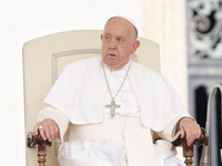 Pope Francis is looking on during the weekly general audience in The Vatican, on June 19, 2024, at St Peter's Square. (