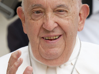 Pope Francis is leading the Wednesday general audience in Vatican City, on June 9, 2024 (