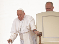 Pope Francis is leading the Wednesday general audience in Vatican City, on June 9, 2024 (