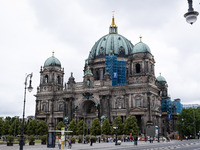 Tourists are visiting Berlin Cathedral in Berlin, Germany, on June 19, 2024. (