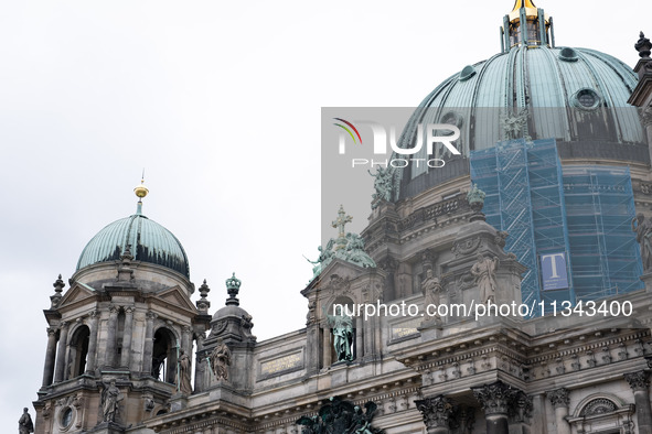 Tourists are visiting Berlin Cathedral in Berlin, Germany, on June 19, 2024. 