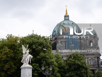 Tourists are visiting Berlin Cathedral in Berlin, Germany, on June 19, 2024. (