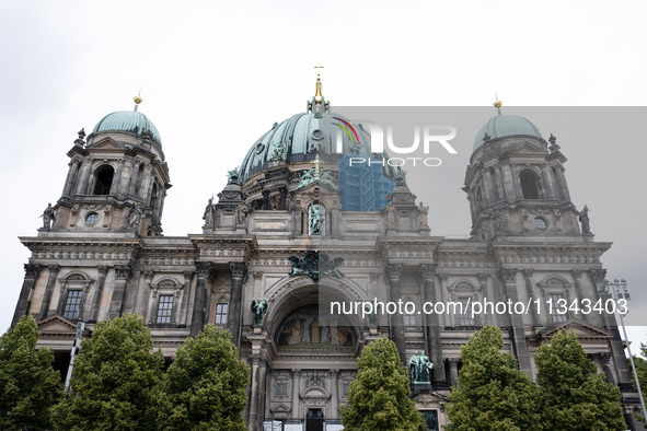 Tourists are visiting Berlin Cathedral in Berlin, Germany, on June 19, 2024. 