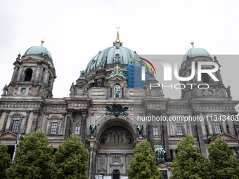 Tourists are visiting Berlin Cathedral in Berlin, Germany, on June 19, 2024. (