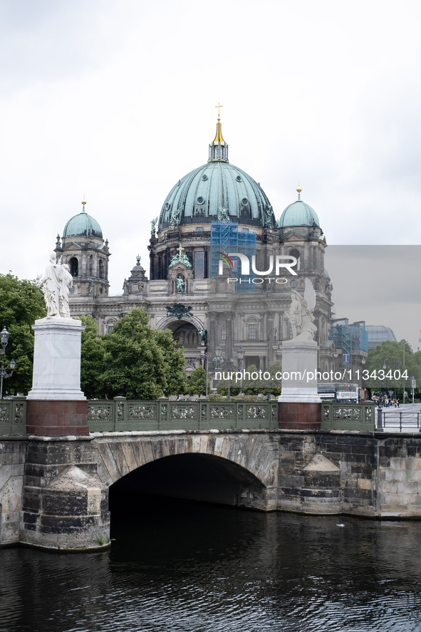 Tourists are visiting Berlin Cathedral in Berlin, Germany, on June 19, 2024. 