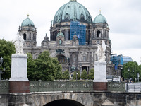 Tourists are visiting Berlin Cathedral in Berlin, Germany, on June 19, 2024. (