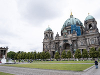 Tourists are visiting Berlin Cathedral in Berlin, Germany, on June 19, 2024. (