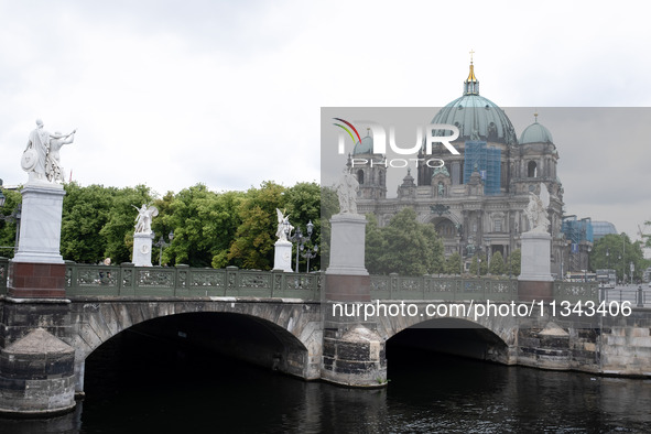 Tourists are visiting Berlin Cathedral in Berlin, Germany, on June 19, 2024. 