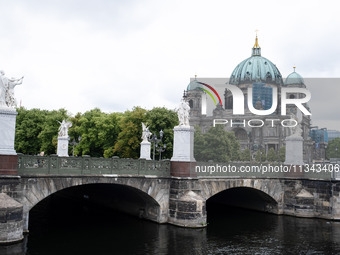 Tourists are visiting Berlin Cathedral in Berlin, Germany, on June 19, 2024. (