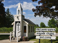 The Living Water Wayside Chapel in Niagara-on-the-Lake, Ontario, Canada, is holding the Guinness Book of World Records title for the smalles...