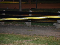 An 18-year-old male victim is being shot in Chicago, Illinois, United States, on June 19, 2024. Shell casings are being located inside of Ch...