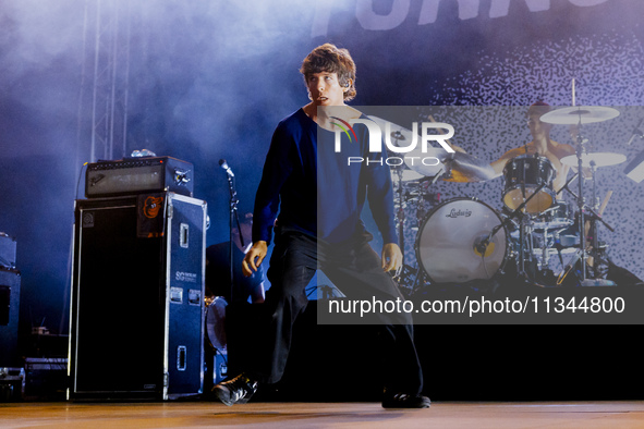 Brendan Yates of Turnstile is performing live in concert at Circolo Magnolia in Milano, Italy, on June 19, 2024 