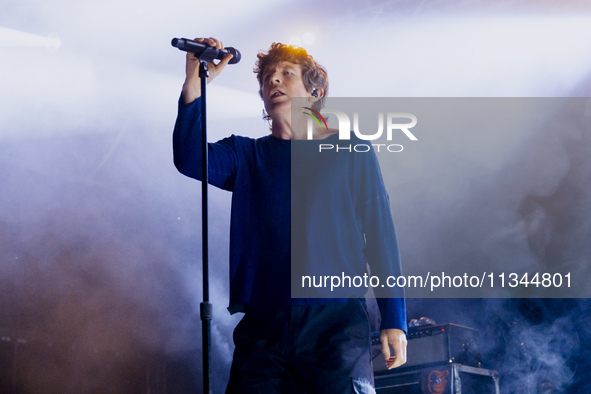 Brendan Yates of Turnstile is performing live in concert at Circolo Magnolia in Milano, Italy, on June 19, 2024 