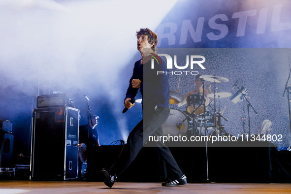 Brendan Yates of Turnstile is performing live in concert at Circolo Magnolia in Milano, Italy, on June 19, 2024 