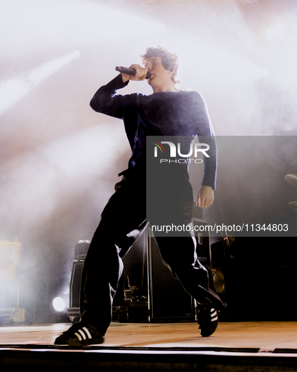 Brendan Yates of Turnstile is performing live in concert at Circolo Magnolia in Milano, Italy, on June 19, 2024 