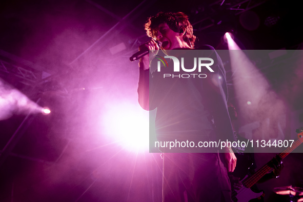 Brendan Yates of Turnstile is performing live in concert at Circolo Magnolia in Milano, Italy, on June 19, 2024 