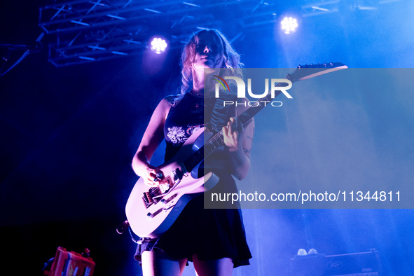 Meg Mills of Turnstile is performing live in concert at Circolo Magnolia in Milano, Italy, on June 19, 2024 