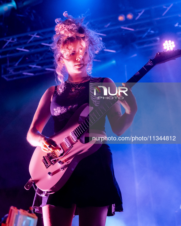 Meg Mills of Turnstile is performing live in concert at Circolo Magnolia in Milano, Italy, on June 19, 2024 