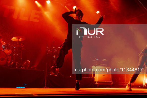 Brendan Yates of Turnstile is performing live in concert at Circolo Magnolia in Milano, Italy, on June 19, 2024 