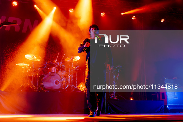 Brendan Yates of Turnstile is performing live in concert at Circolo Magnolia in Milano, Italy, on June 19, 2024 