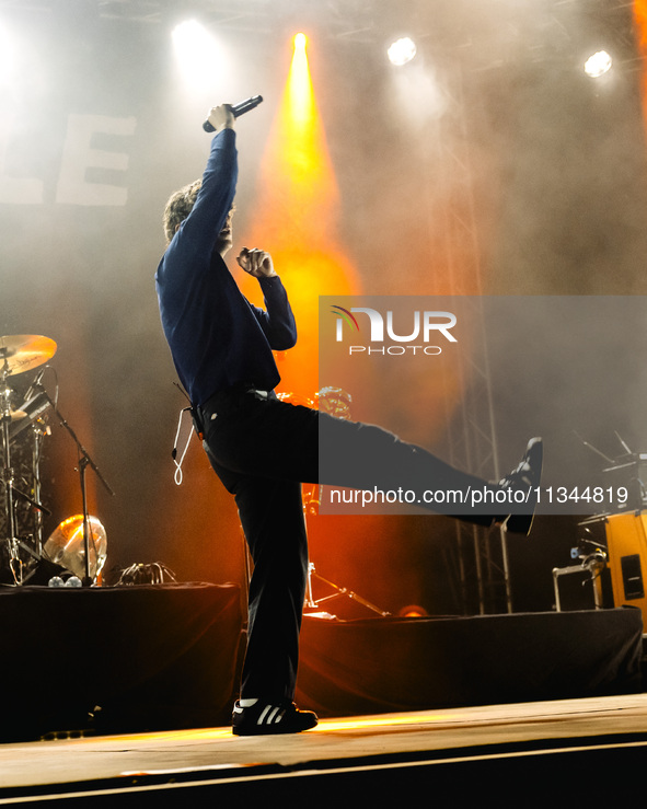 Brendan Yates of Turnstile is performing live in concert at Circolo Magnolia in Milano, Italy, on June 19, 2024 