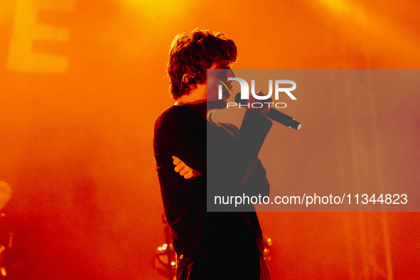 Brendan Yates of Turnstile is performing live in concert at Circolo Magnolia in Milano, Italy, on June 19, 2024 