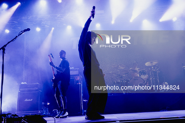 Brendan Yates of Turnstile is performing live in concert at Circolo Magnolia in Milano, Italy, on June 19, 2024 