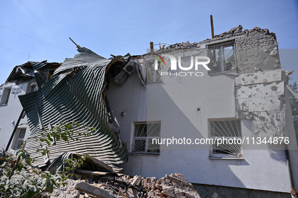 An administrative building of the State Research Control Institute of Veterinary Medicinal Products and Feed Additives is being damaged by a...