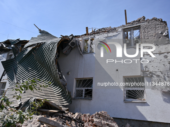 An administrative building of the State Research Control Institute of Veterinary Medicinal Products and Feed Additives is being damaged by a...