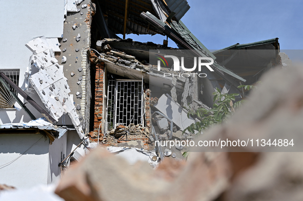 An administrative building of the State Research Control Institute of Veterinary Medicinal Products and Feed Additives is being damaged by a...