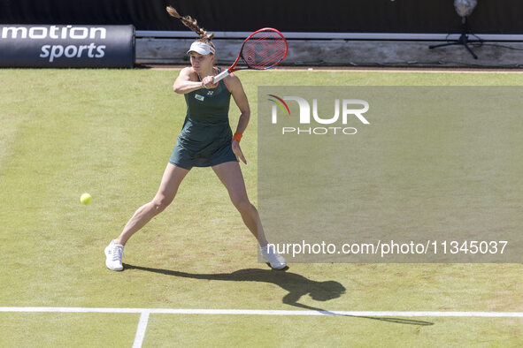 Elena Rybakina is participating in the ecotrans Ladies Open, WTA 500 tournament in Berlin, Germany, on June 20, 2024. 