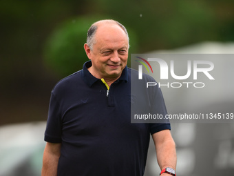 Frederic Vasseur of Scuderia Ferrari is arriving into the paddock during Thursday media day of the Spanish GP, the 10th round of the Formula...