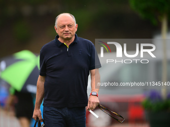 Frederic Vasseur of Scuderia Ferrari is arriving into the paddock during Thursday media day of the Spanish GP, the 10th round of the Formula...