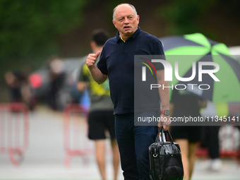 Frederic Vasseur of Scuderia Ferrari is arriving into the paddock during Thursday media day of the Spanish GP, the 10th round of the Formula...