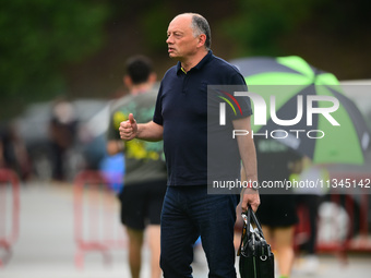 Frederic Vasseur of Scuderia Ferrari is arriving into the paddock during Thursday media day of the Spanish GP, the 10th round of the Formula...