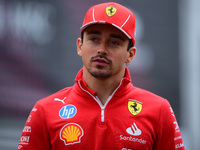 Charles Leclerc of Scuderia Ferrari is arriving into the paddock during Thursday media day of the Spanish GP, the 10th round of the Formula...