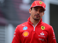 Charles Leclerc of Scuderia Ferrari is arriving into the paddock during Thursday media day of the Spanish GP, the 10th round of the Formula...